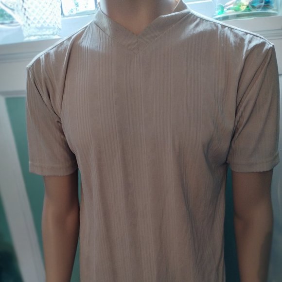 Johnny Handsome Beige Men's Short Sleeves Dress Shirt Size XXL - Picture 1 of 6